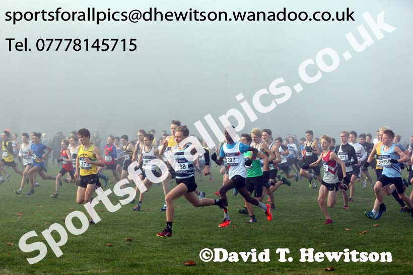 Boys under-15s, European Cross Country Trials, Sefton Park, Liverpool. Photo: David T. Hewitson/Sports for All Pics